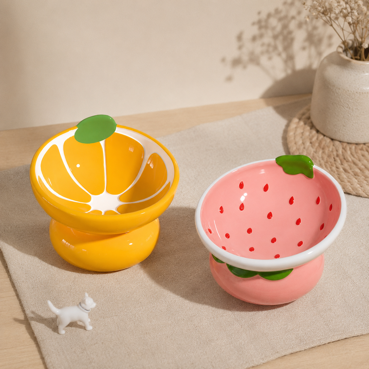 Tilted Ceramic Cat Food Bowls – No Spill – view 7