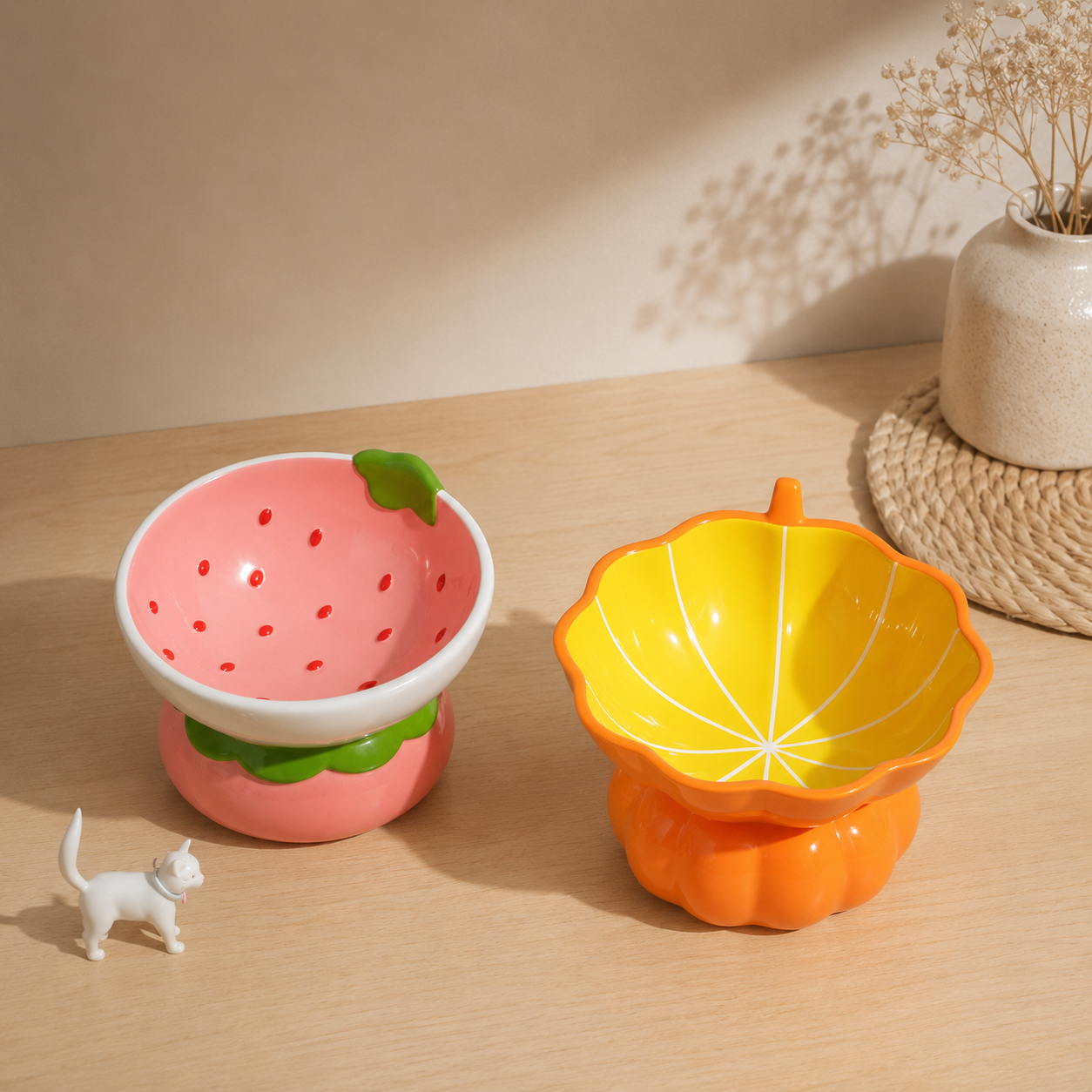 Tilted Ceramic Cat Food Bowls – No Spill – view 9