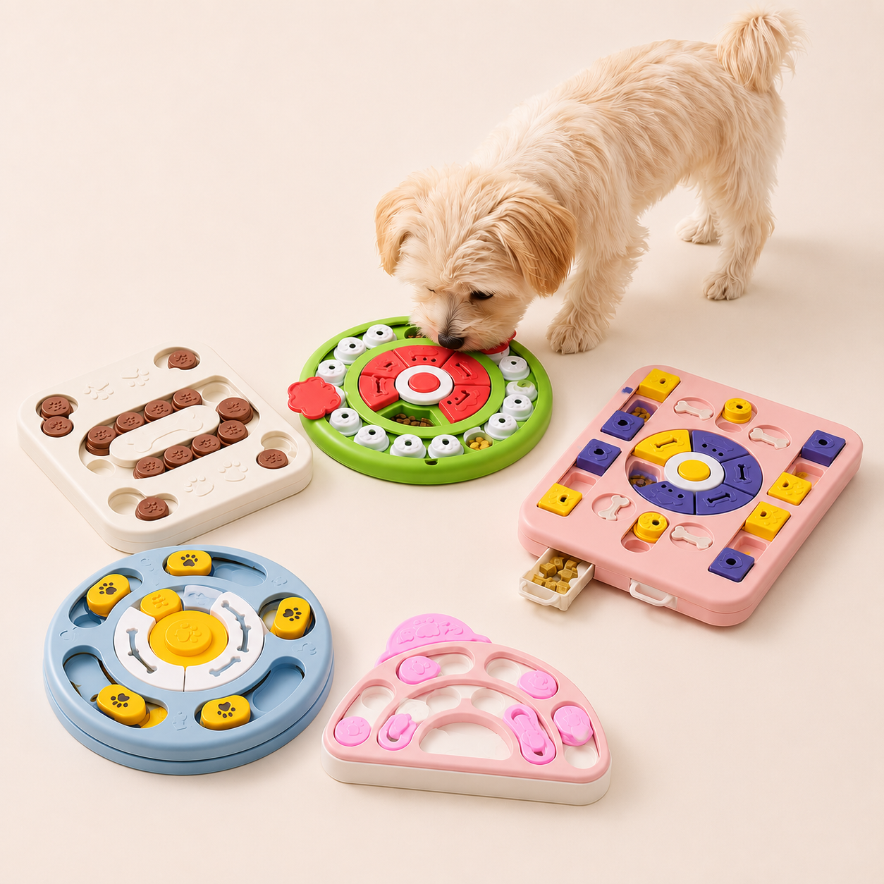 Interactive Rotating Slow Feeder Bowl for Dogs and Cats – Multifunctional Puzzle Toy Dish