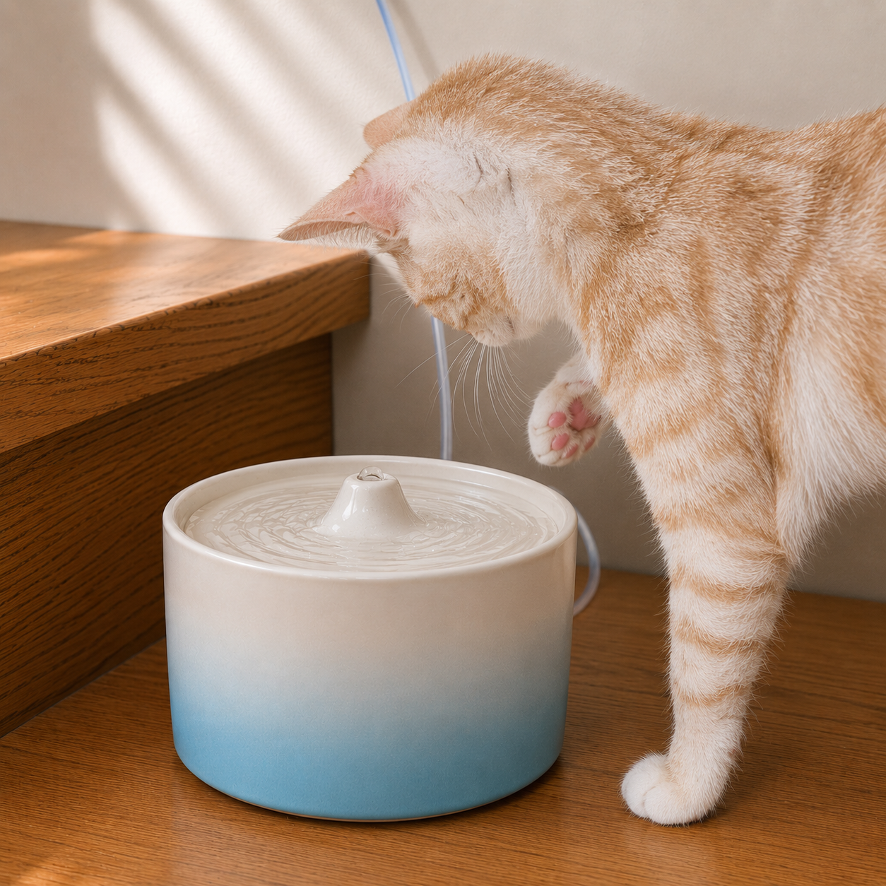 Ceramic Pet Water Fountain | Quiet Circulating Drinking Fountain for Cats & Dogs