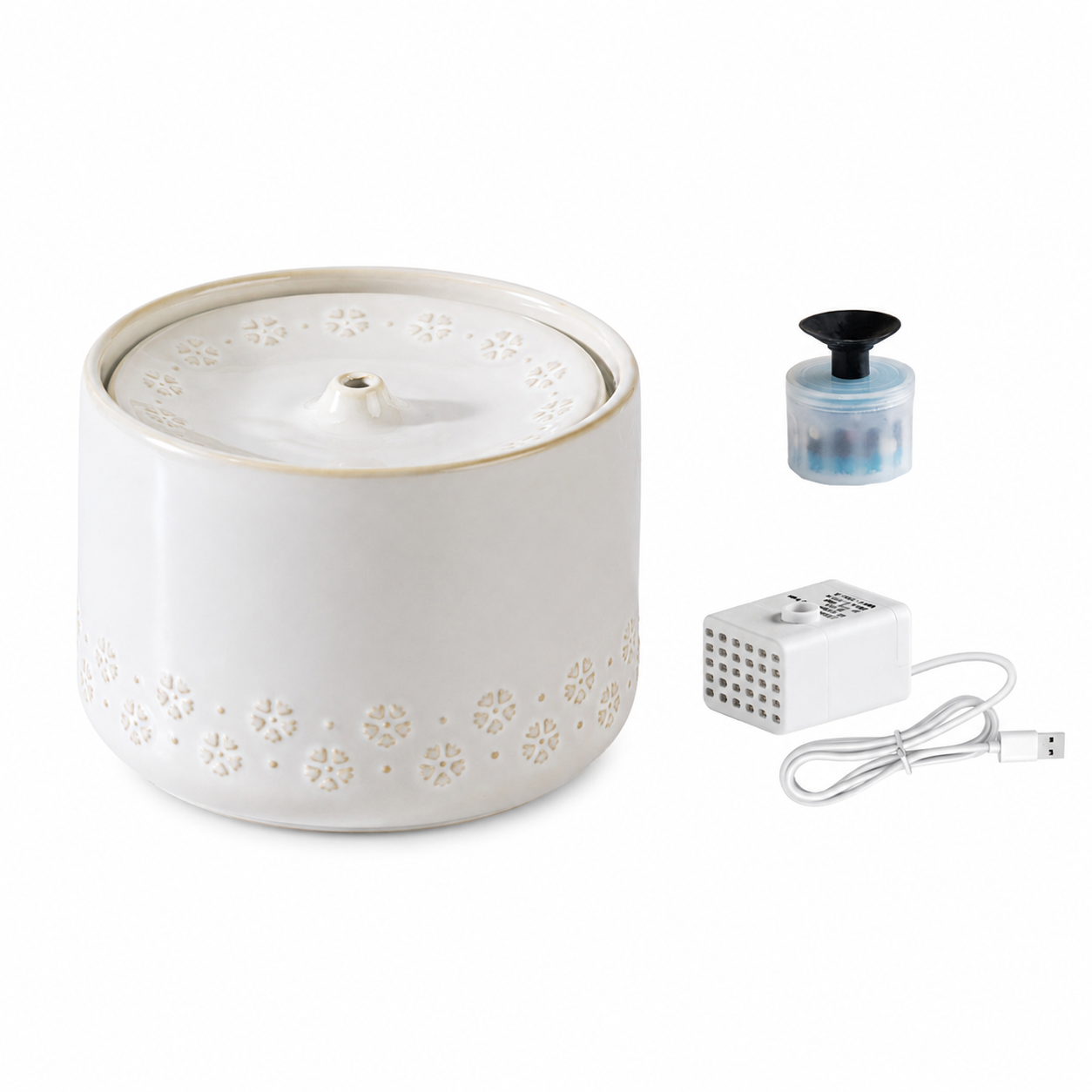 Ceramic Pet Water Fountain – Automatic Drinking Fountain for Cats & Small Dogs