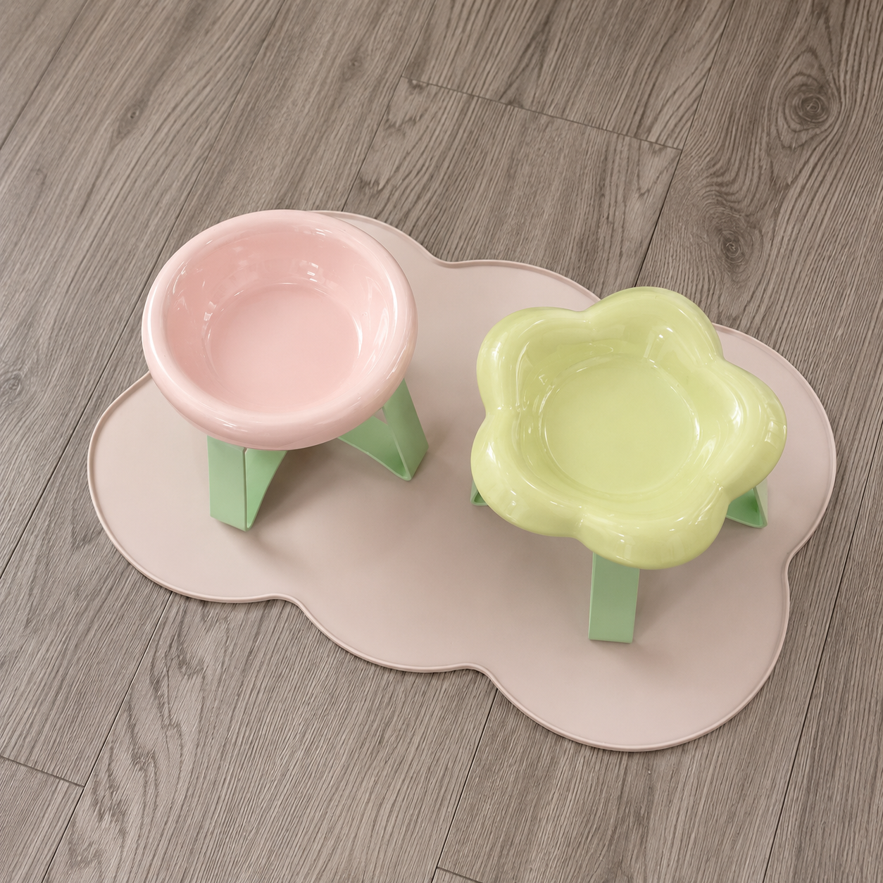 6-Inch Ceramic Pet Plate for Cats & Small Dogs – Compatible with Elevated Wooden Stands