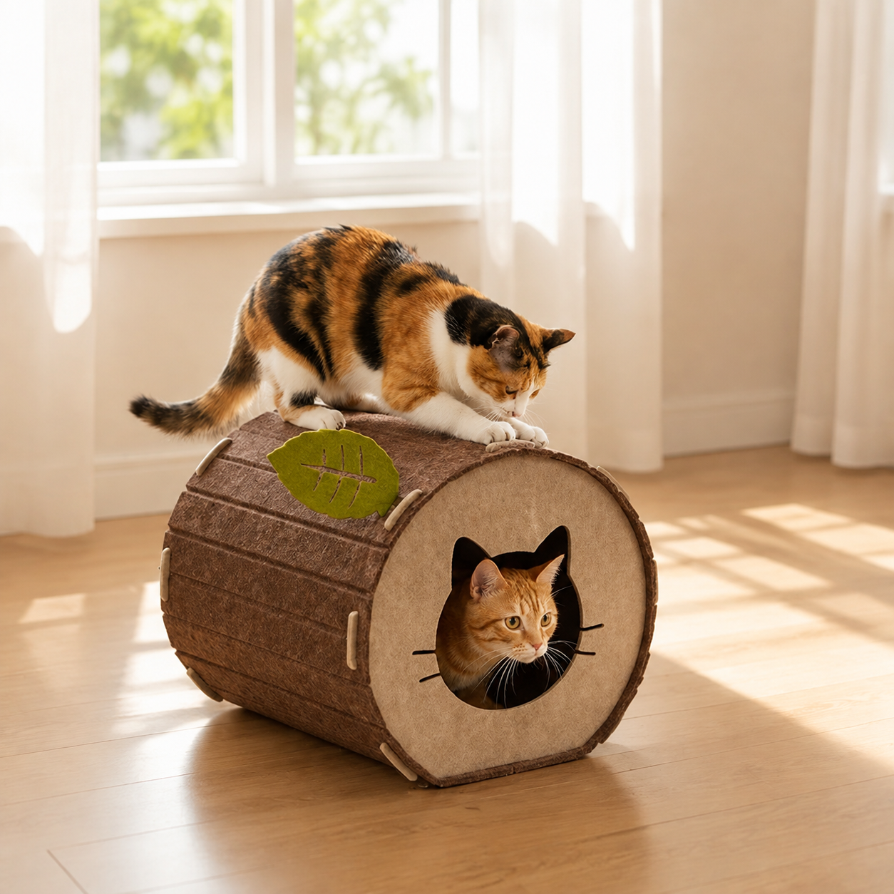 Felt Tree Hollow Cat House – Cat Cave Bed & Scratching Hideout