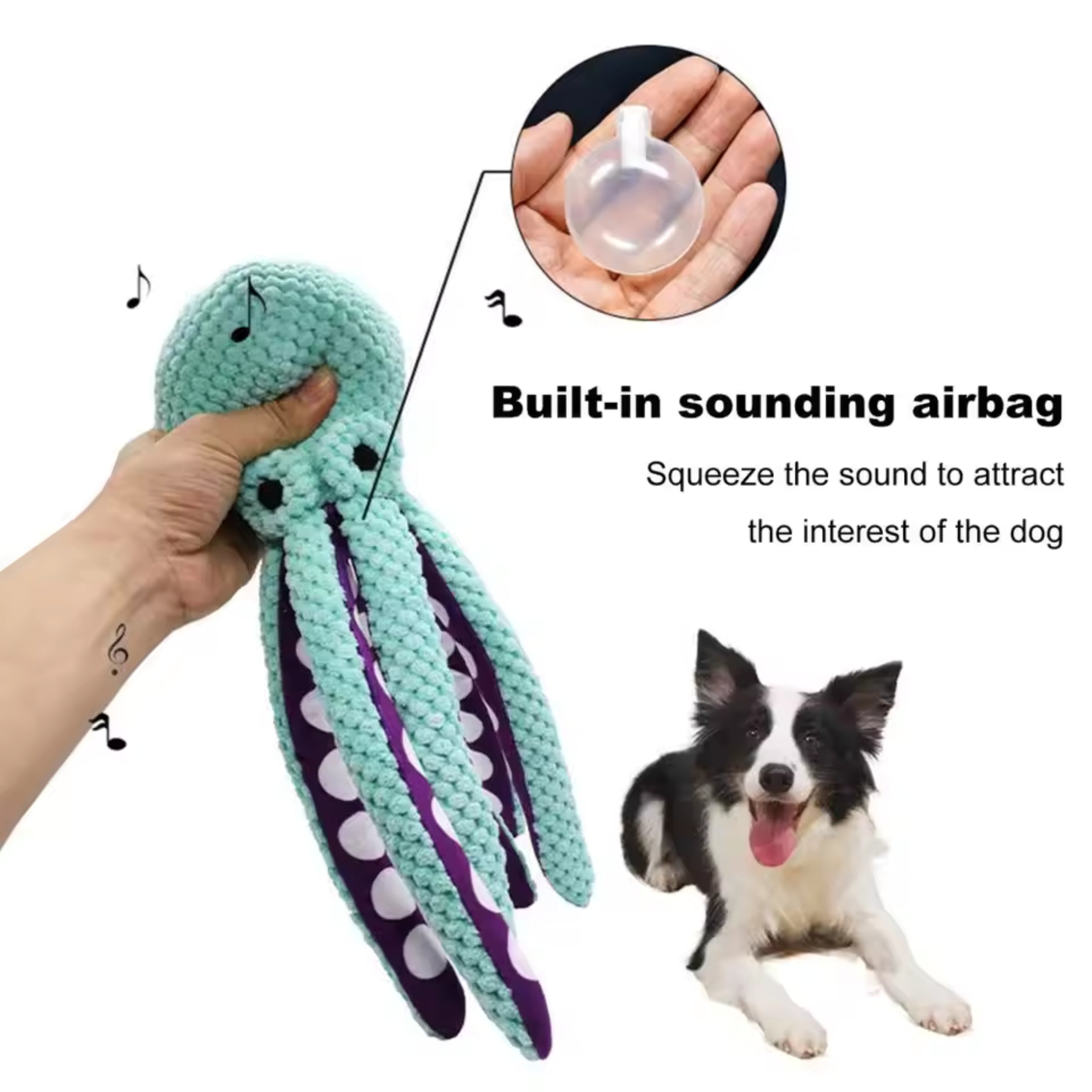 Plush Octopus Squeaky Dog Toy-Chew pet toys
