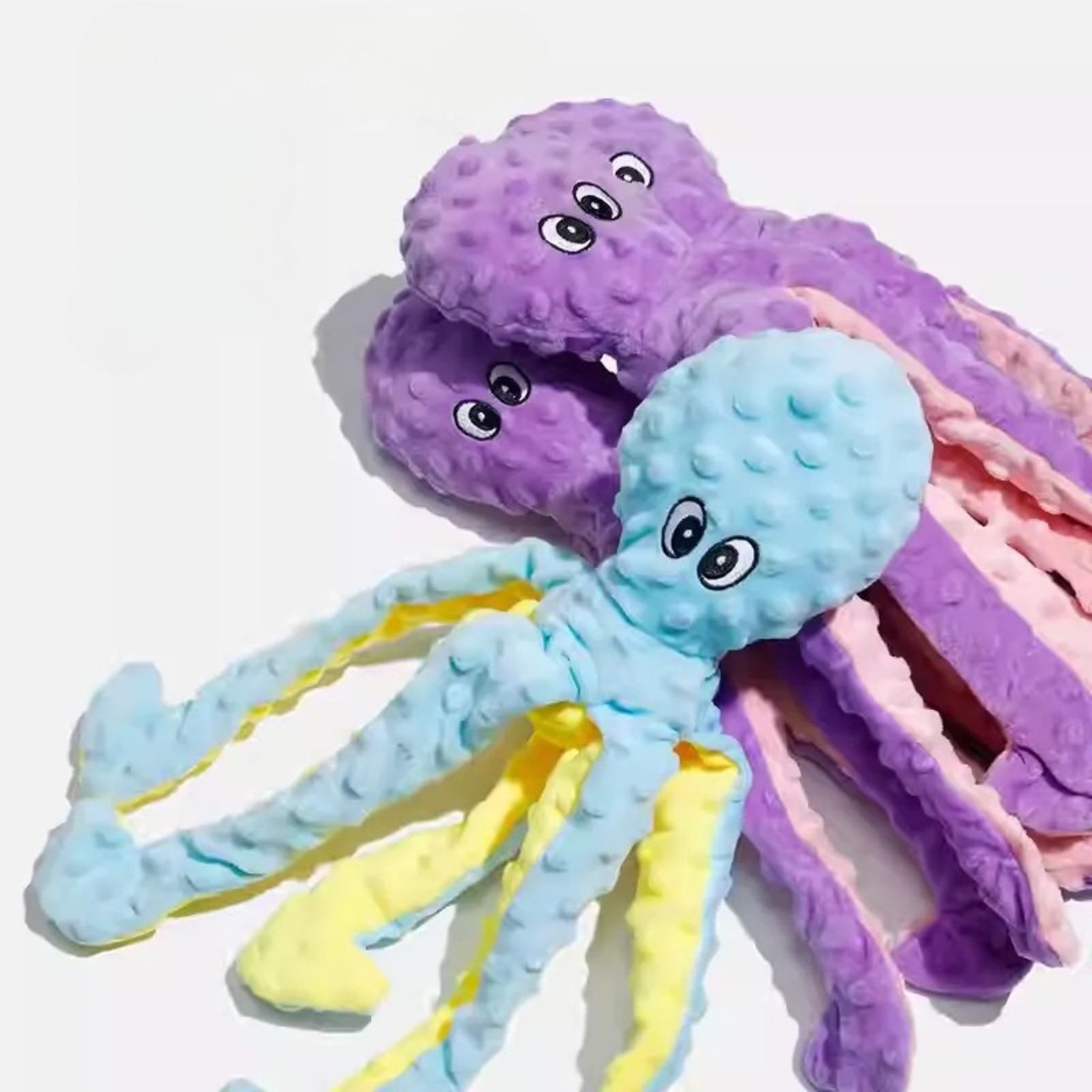 Large Plush Octopus Dog Toy – BB Squeaker and Chew Toy for Pets