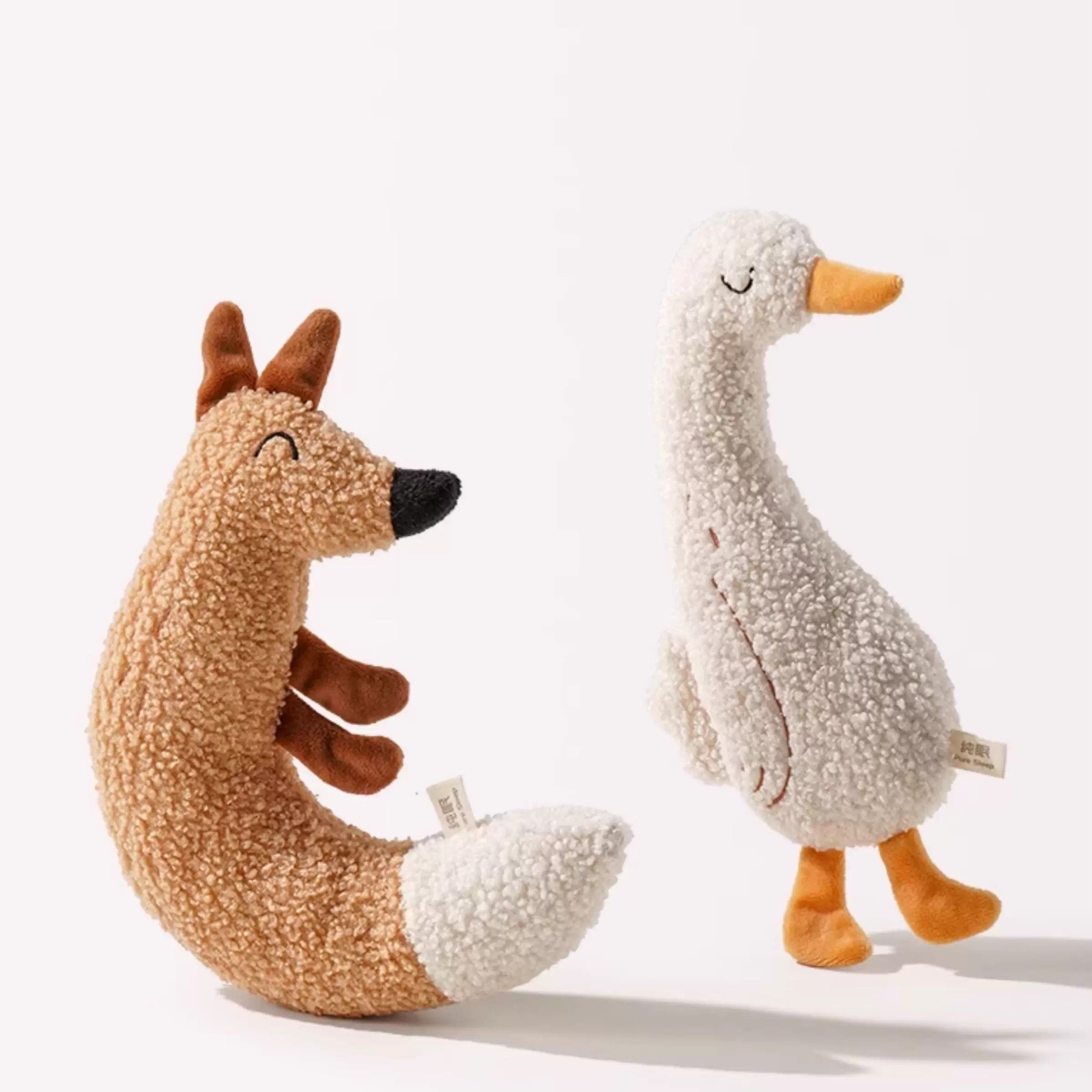 Soothing Plush Toy for Cats - fox and duck