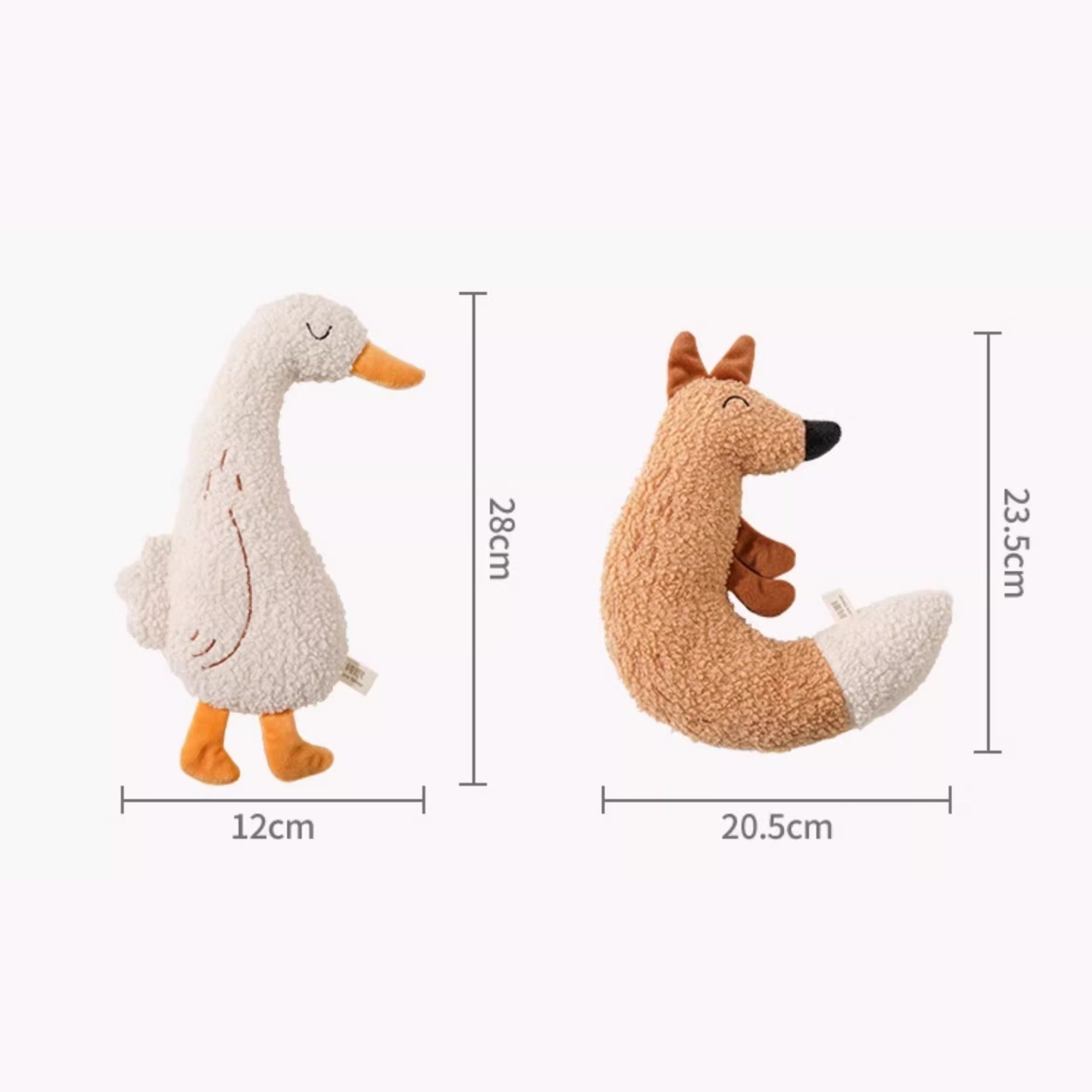 Soothing Plush Toy for Cats - fox and duck