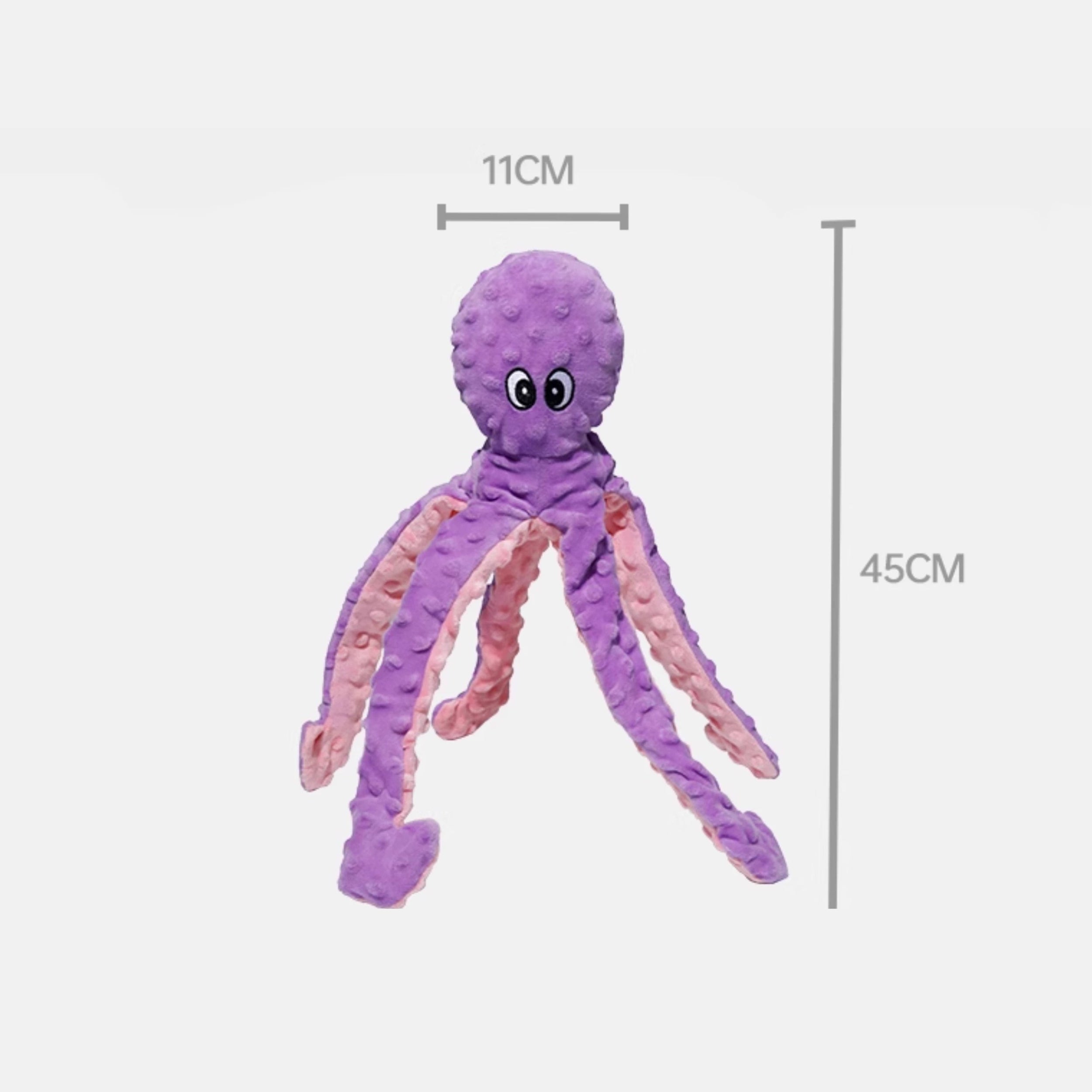Large Plush Octopus Dog Toy – BB Squeaker and Chew Toy for Pets