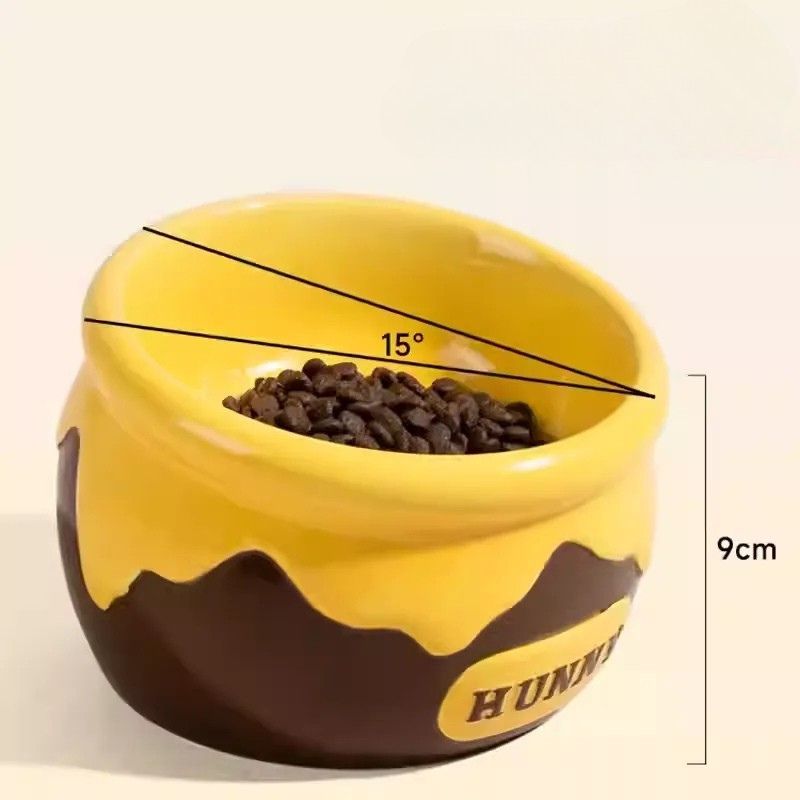 Tilted Ceramic Elevated Cat Bowl