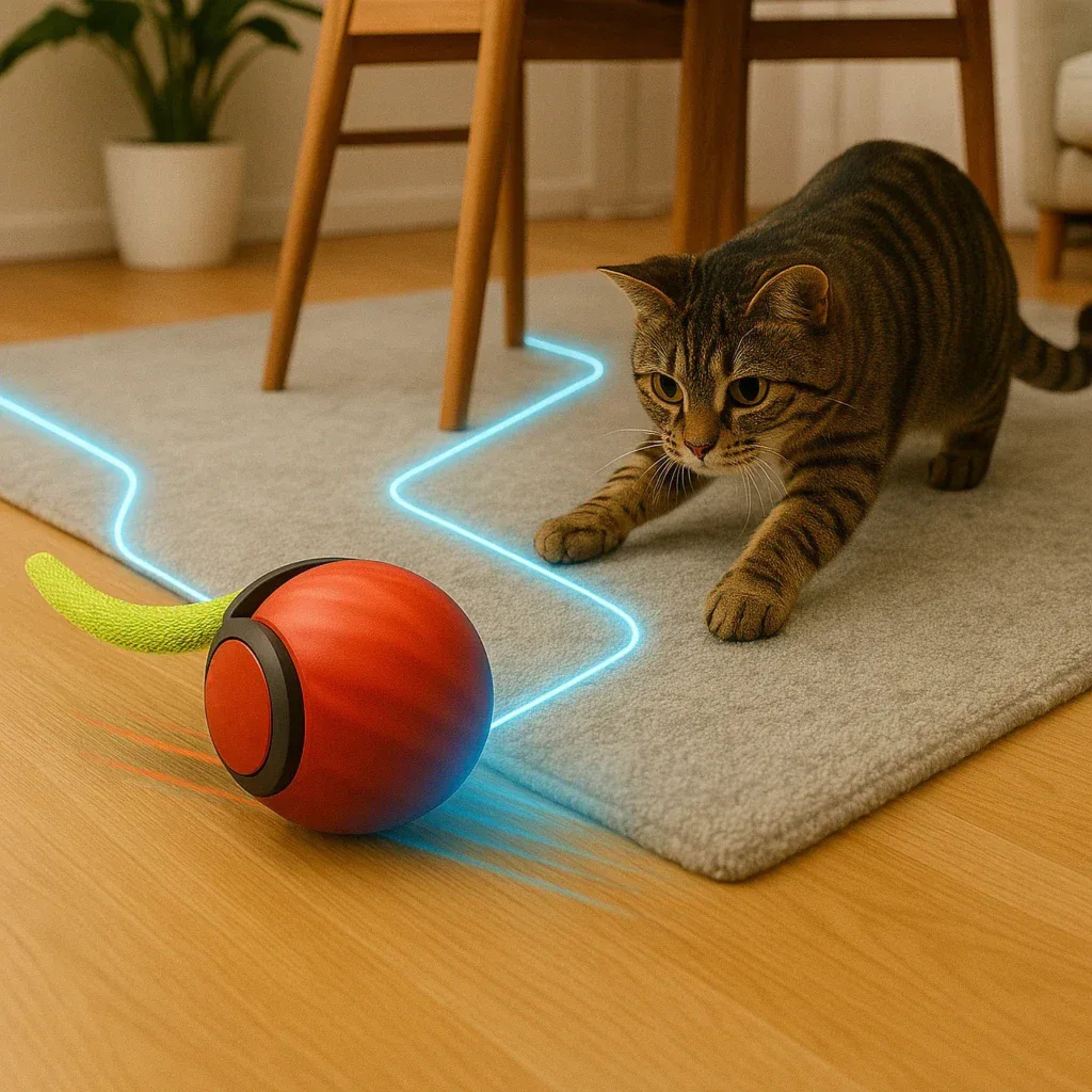 Pawsome Chaser – Smart Interactive Cat Toy Ball | Automatic Rolling, USB Rechargeable, Boredom Buster