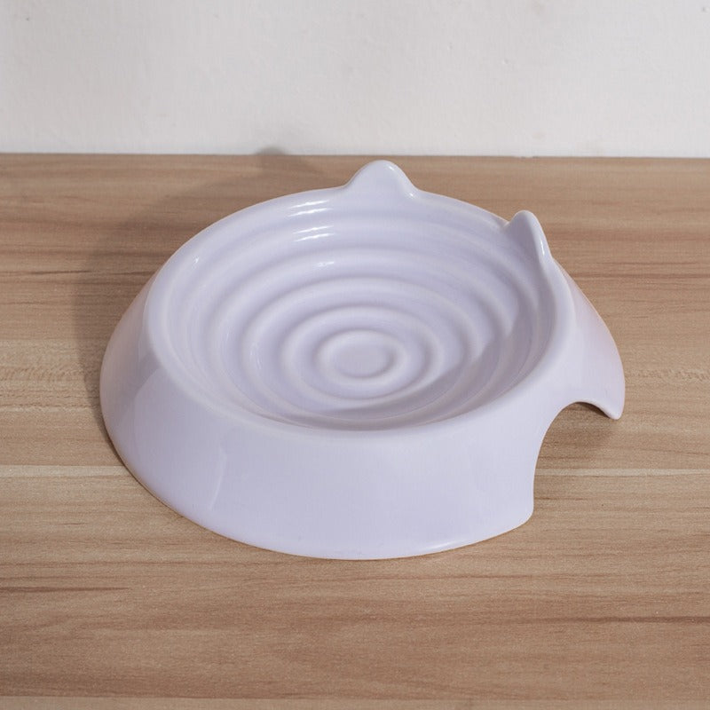 Ceramic Feeding Dish for Small Animals｜Low-Rim Flat Plate for Cats, Small Dogs