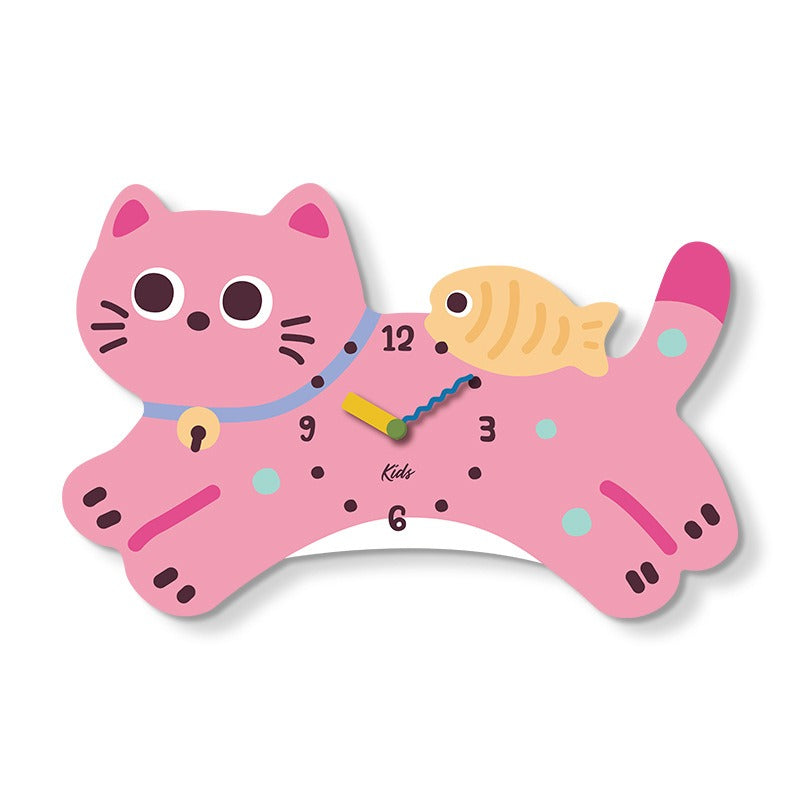 Acrylic Cat-Shaped Wall Clock | Silent Quartz Movement – Wall-Mount or Desktop