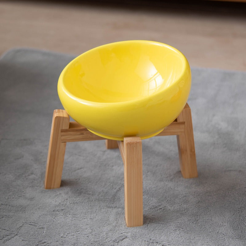Vibrant Underglaze Ceramic Pet Bowl ｜Elevated Underglaze Feeder