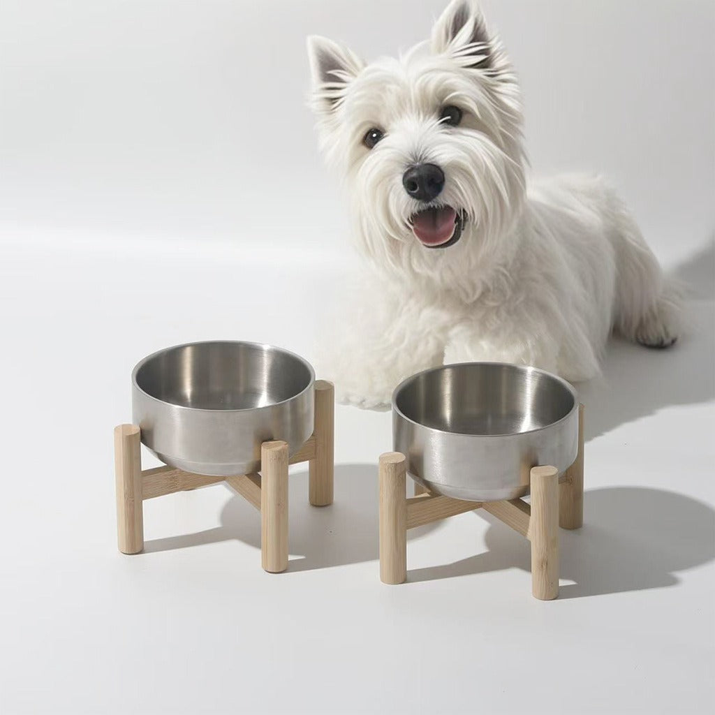 Elevated Pet Bowl – Stainless Steel set