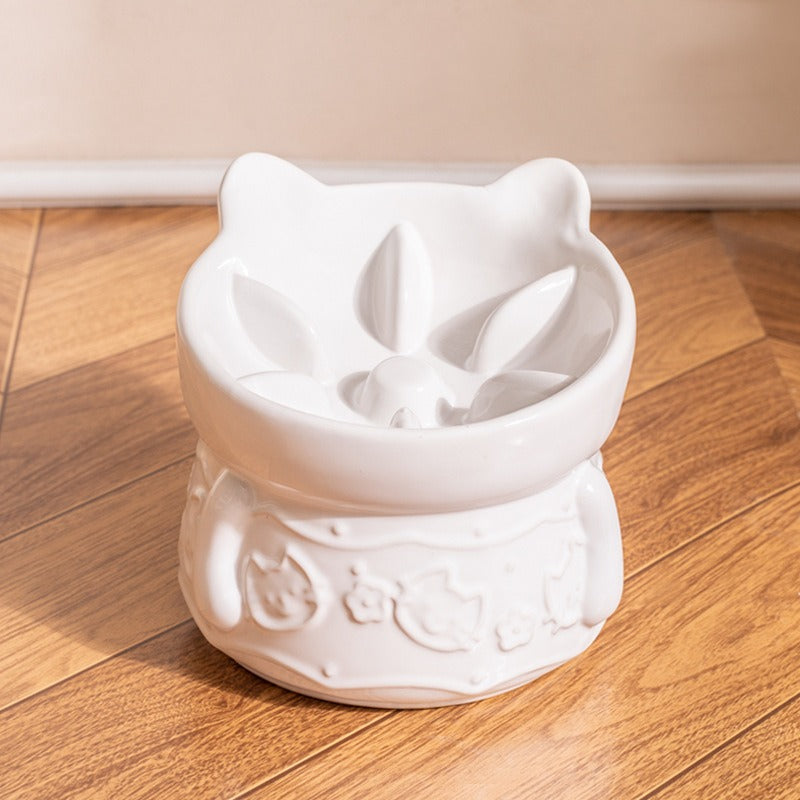 Elevated Ceramic Slow Feeder Bowl cat&small dog｜Anti-Choke Raised Dish