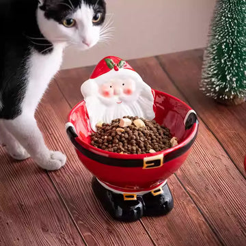 Christmas Ceramic Raised Pet Bowl