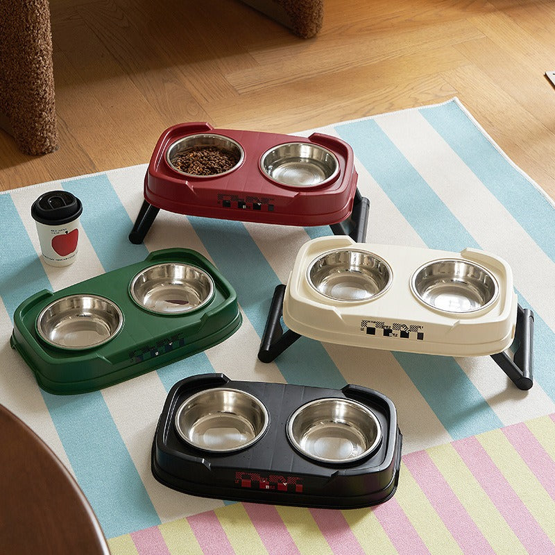 Foldable Elevated Stainless Steel  Detachable & pet bowl