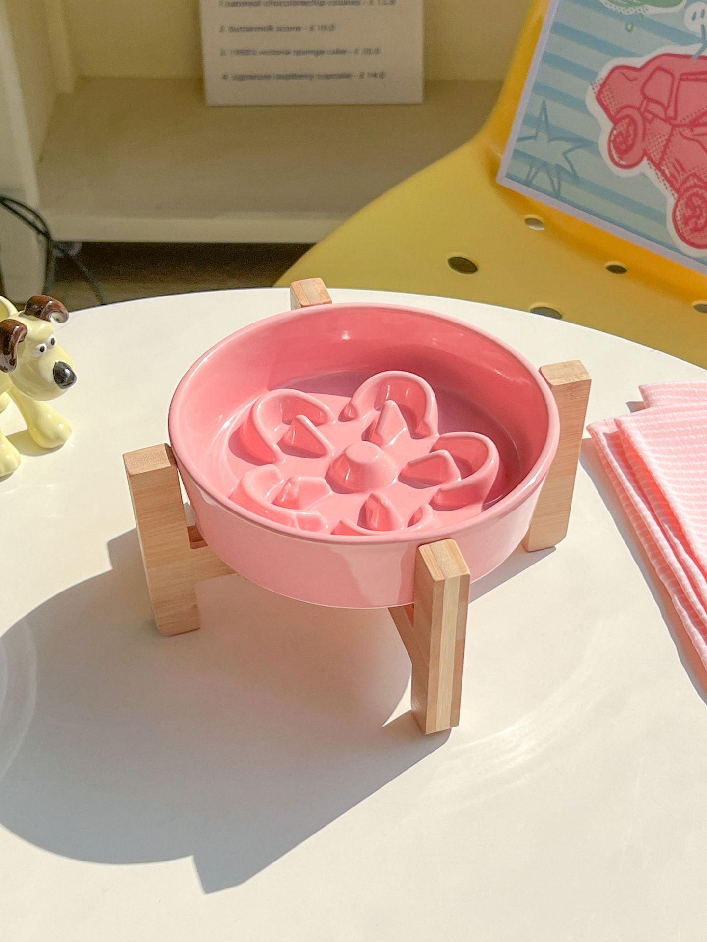 Flower Ceramic Cat Bowl Dog Slow Food Slow Food Anti-choking Dog Food Basin Anti-black Chin Cat Bowl Cat Slow Food Basin - NoKa&AuroraStone