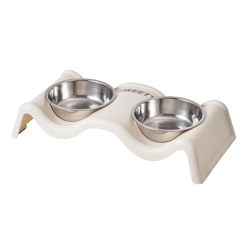 Elevated Double Pet Bowl Set – Raised Stainless Steel Feeder for Dogs and Cats