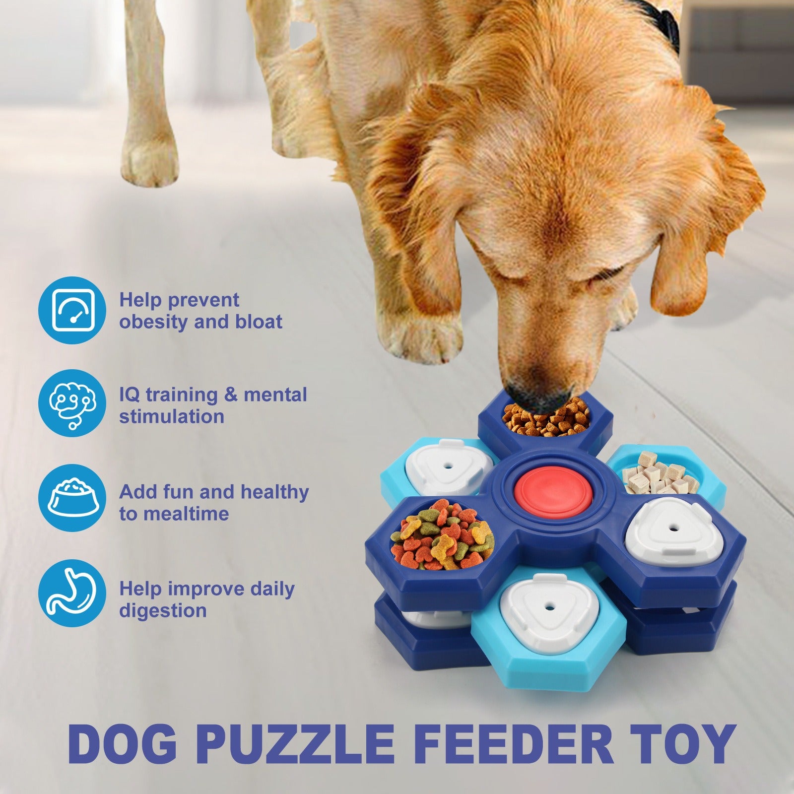 Smart Dog Treat Puzzle Toy – Interactive Food Dispensing Chew Toy for Dogs, IQ Training