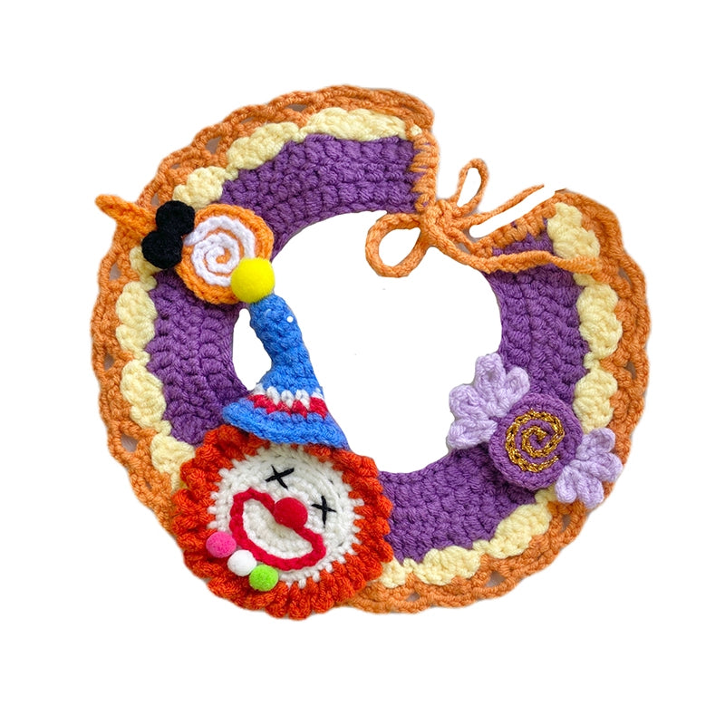 Halloween Pet Knit Collar – Handmade Cozy Neckwear for Cats & Dogs | Holiday Costume Scarf