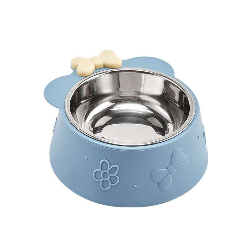 Stainless Steel Raised Pet Bowl – Durable Feeder for Dogs and Cats, Neck-Friendly Design