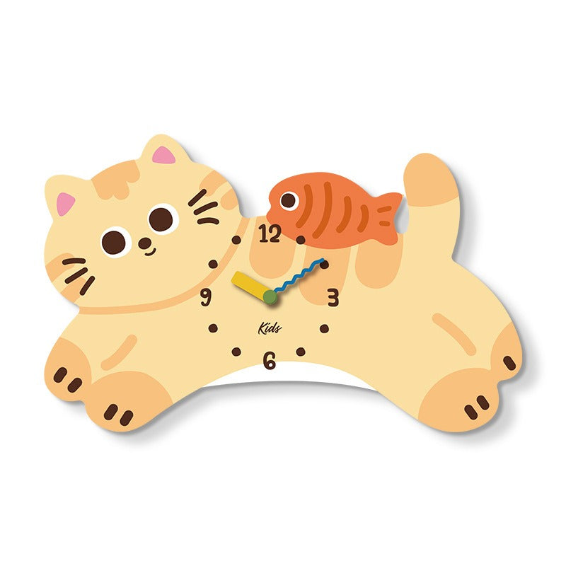 Acrylic Cat-Shaped Wall Clock | Silent Quartz Movement – Wall-Mount or Desktop