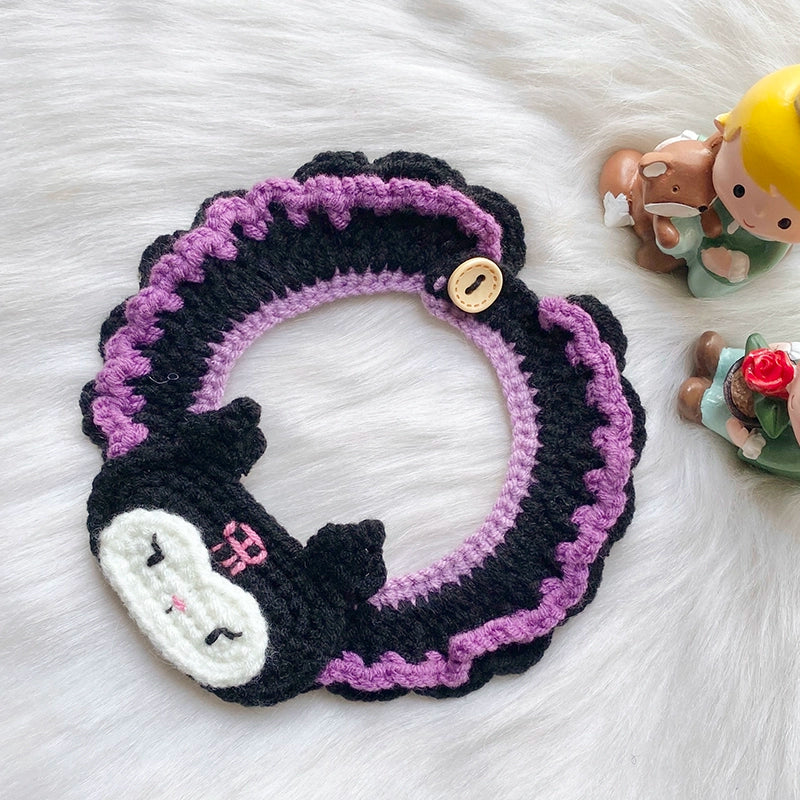 Halloween Pet Knit Collar – Handmade Cozy Neckwear for Cats & Dogs | Holiday Costume Scarf