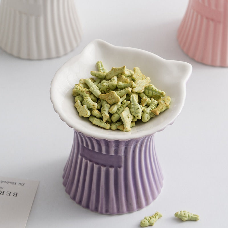 Petal Style Ceramic Cat Bowls and Small Dog Bowls