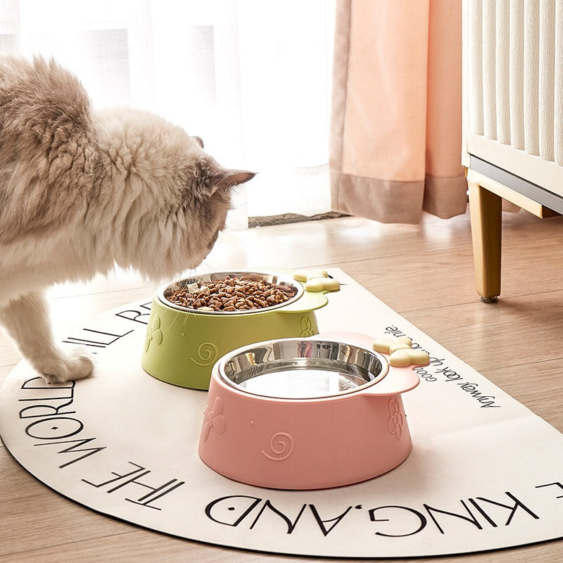 Stainless Steel Raised Pet Bowl – Durable Feeder for Dogs and Cats, Neck-Friendly Design