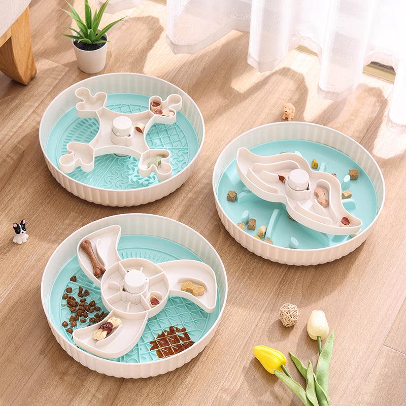 Pet slow food bowl two-in-one Suitable for cats and small dogs, designed for intelligence development and preventing vomiting. - NoKa&AuroraStone