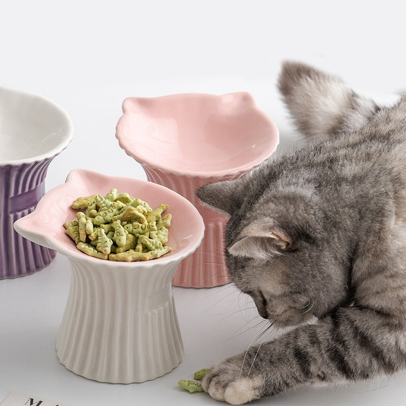 Petal Style Ceramic Cat Bowls and Small Dog Bowls