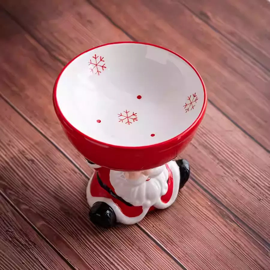 Christmas Ceramic Raised Pet Bowl