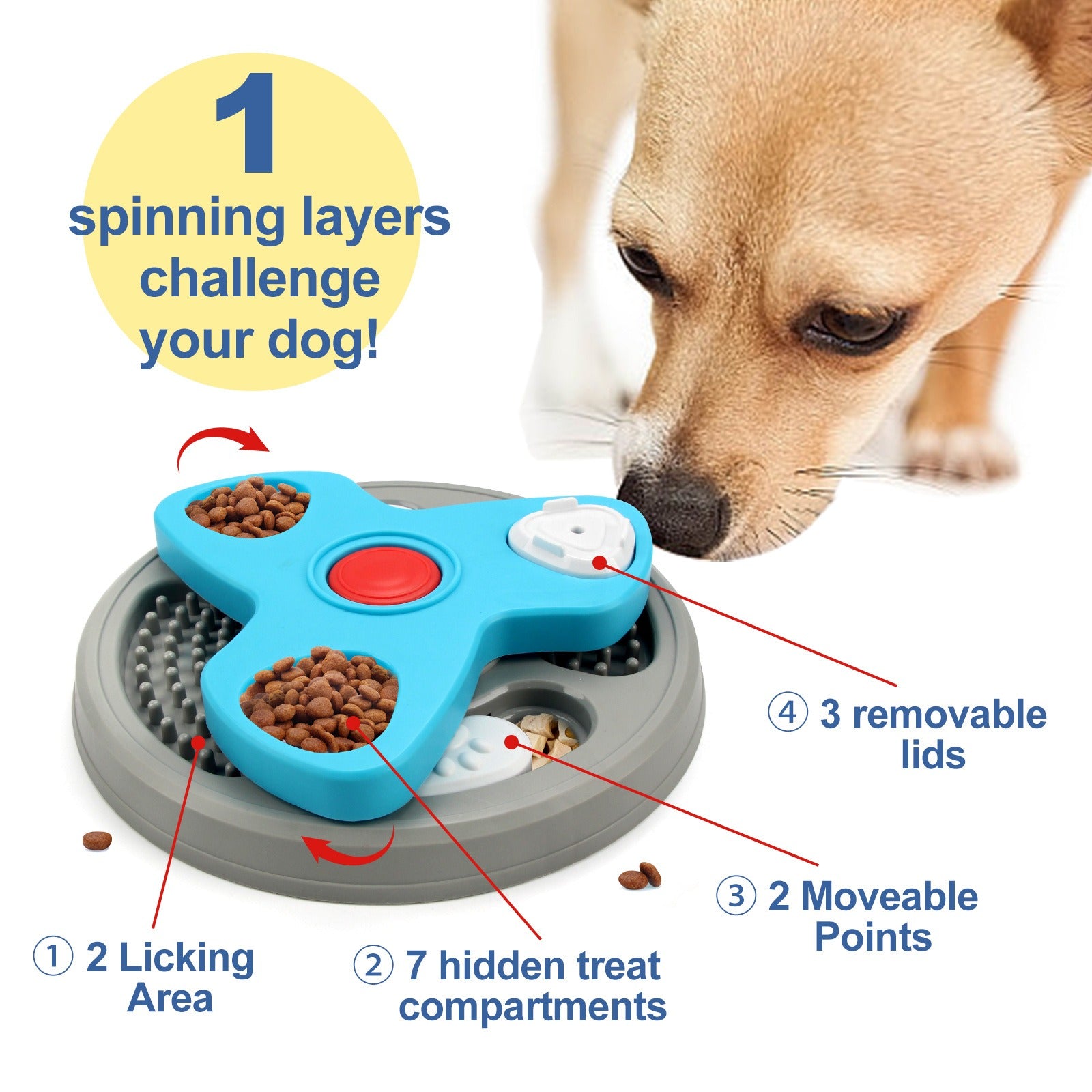 Smart Dog Treat Puzzle Toy – Interactive Food Dispensing Chew Toy for Dogs, IQ Training