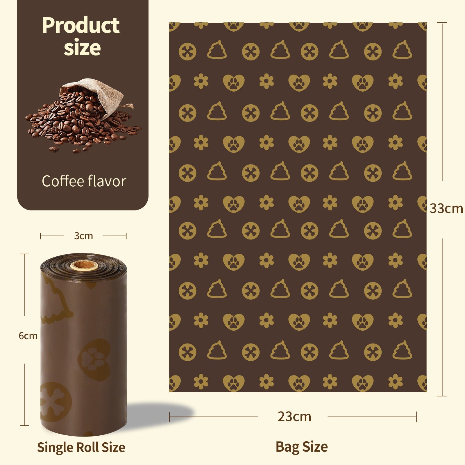 Pet Waste Bags – coffee flavor Leak-Proof