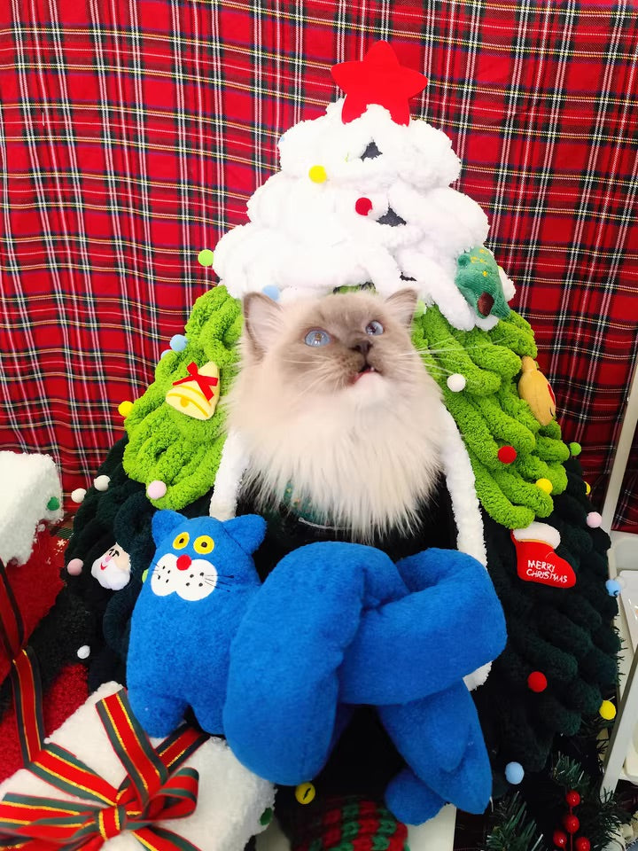 Catnip Crinkle Cat Toy – Durable Blue Plush Cat-Shaped Self-Play Toy