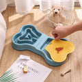 Pet Slow Food Bowl Slow Food Bowl for Dogs Anti-Tipped Cat Lick Pad Pet Double Bowl Dog Eatware Pet Dinner Plate - NoKa&AuroraStone