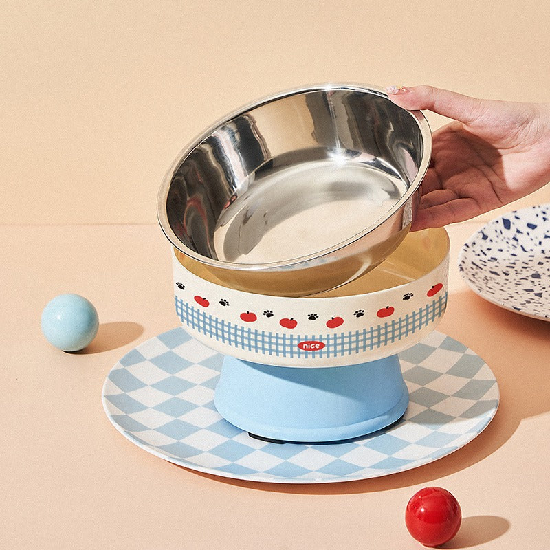 Elevated Stainless Steel Pet Bowl – Neck Relief Feeder for pets