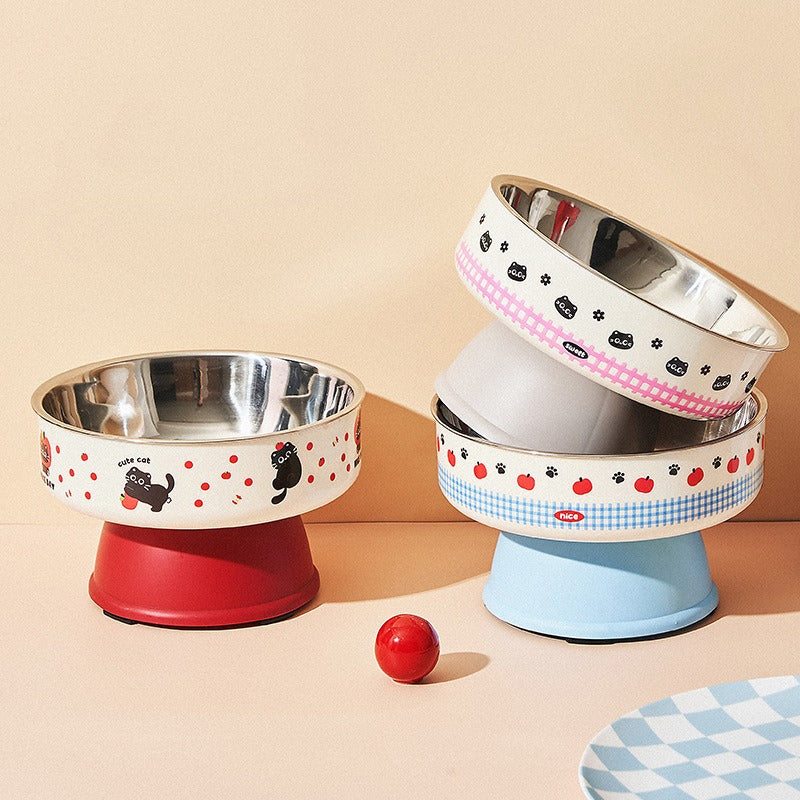 Elevated Stainless Steel Pet Bowl – Neck Relief Feeder for pets