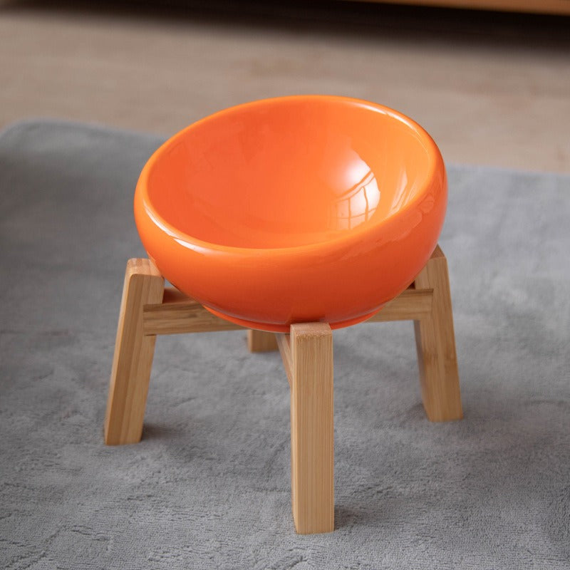 Vibrant Underglaze Ceramic Pet Bowl ｜Elevated Underglaze Feeder