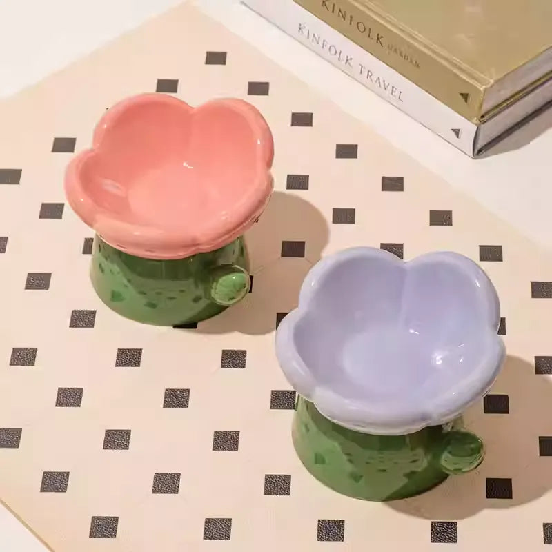 Elevated Ceramic Feeding Bowl Easy to clean