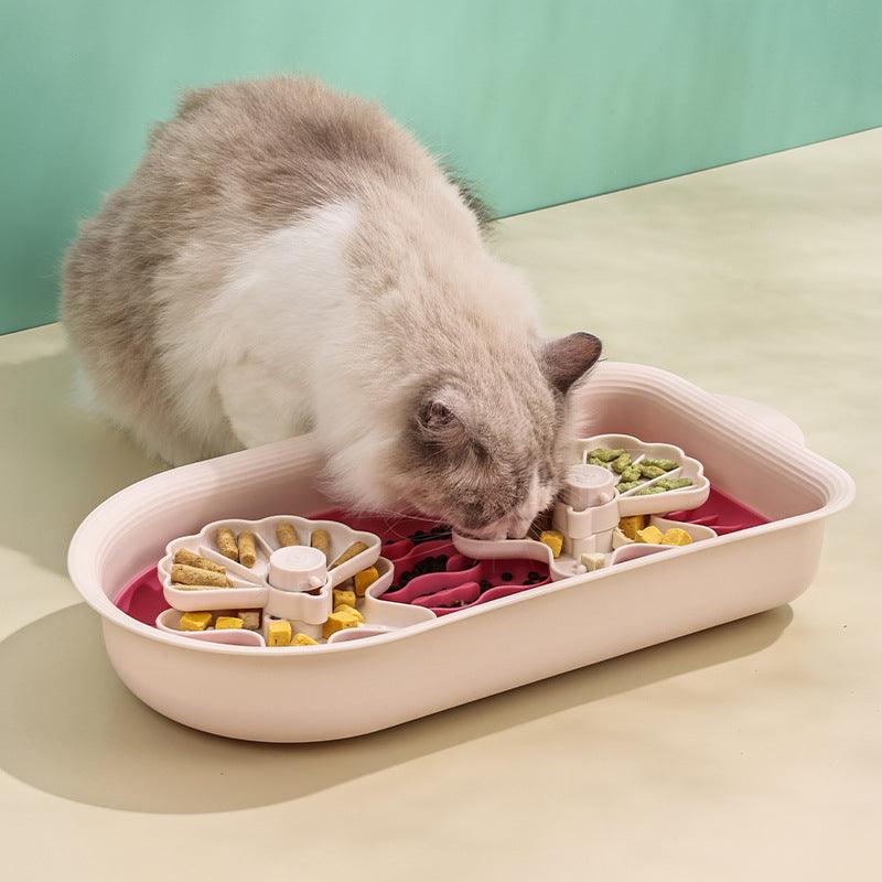 Universal for Dogs and Cats, Ocean Series Pet Multi-Functional Bowl, Slow Feeding Dog Bowl, Rotating Puzzle, Removable and Washable, High Edge Surround for Anti-Knock, Slow Feeding Bowl, Anti-Splash - NoKa&AuroraStone