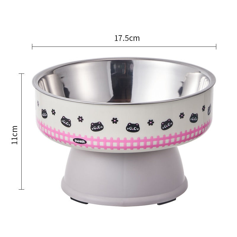 Elevated Stainless Steel Pet Bowl – Neck Relief Feeder for pets