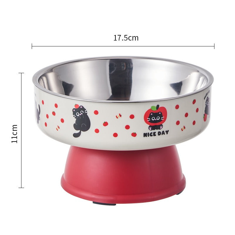 Elevated Stainless Steel Pet Bowl – Neck Relief Feeder for pets