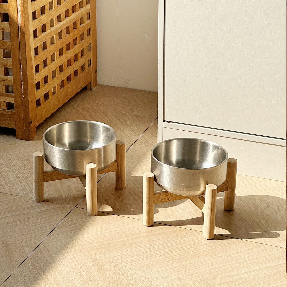 Elevated Pet Bowl – Stainless Steel set