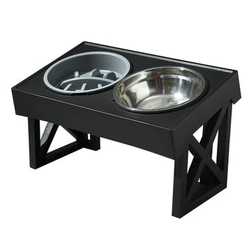 Adjustable 3‑ModeStainless Steel Elevated slow Bowl Set for Medium & Large Dogs