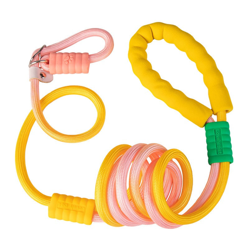 Hands-Free P-Leash with Shoulder/Waist Strap – Adjustable Slip Leash for Medium and Large Dogs