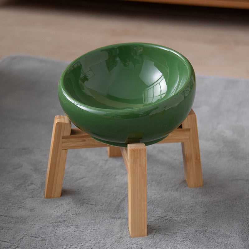 Vibrant Underglaze Ceramic Pet Bowl ｜Elevated Underglaze Feeder
