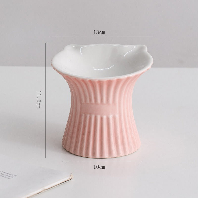 Petal Style Ceramic Cat Bowls and Small Dog Bowls