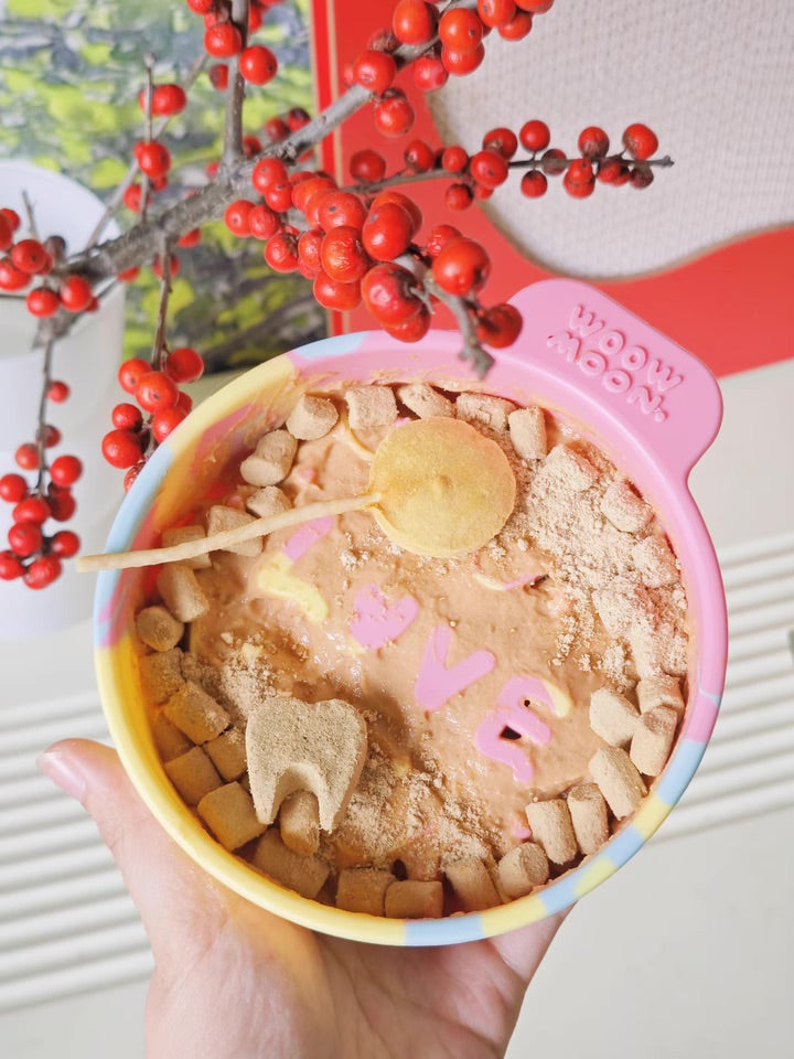 Pastel Ice Cream Slow Feeder Mat - Non-Slip Lick Mat with LOVE Embossing